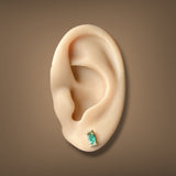 Estate 14K Y Gold 0.34ctw Emerald Stud Earrings