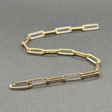 Estate 14K Y Gold 0.54ctw G-H/SI1-2 Diamond Paperclip Bracelet