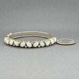 Estate 14K Y Gold 5.61ctw Opal & 0.52ctw Diamond Bangle Bracelet