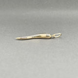 Estate 14K Y Gold 27.07mm Italian Horn Pendant