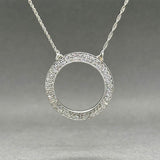 Estate 14K W Gold 0.75ctw Diamond Circle Pendant