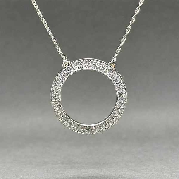 Estate 14K W Gold 0.75ctw Diamond Circle Pendant