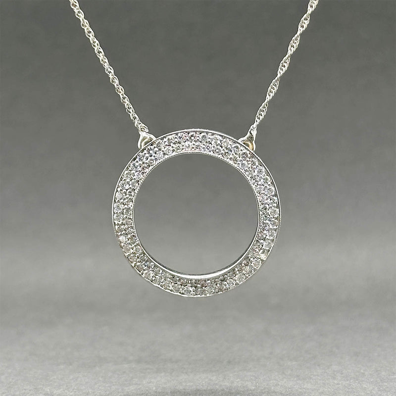 Estate 14K W Gold 0.75ctw Diamond Circle Pendant