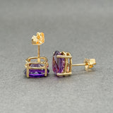 Estate 14K Y Gold Amethyst Stud Earrings