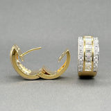 Estate 18K Y Gold 3.08ctw G/VS2-SI1 Diamond Huggie Earrings