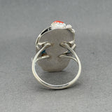 Estate SS Turquoise & Coral Southwest Ring
