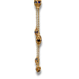 14K Y Gold 2.18ctw 18" Sapphire Station Necklace