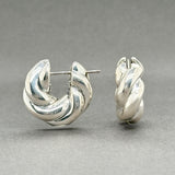 Estate David Yurman SS Sculpted Cable Hoop Earrings
