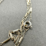 Estate 14K W Gold 1.1mm 16” Bar Link Chain
