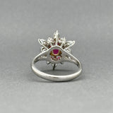 Estate 18K W Gold 2.09ctw Ruby & Diamond Cocktail Ring