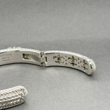 Estate Judith Ripka SS CZ Triple Heart Cuff Bracelet