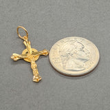 Estate 22K Y Gold 34.3mm Crucifix Pendant