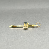 Estate 14K Y Gold Sapphire Cross Pendant