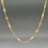 Estate 18K Y Gold 3.4mm 23.5” Fancy Bar Link Chain
