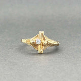 Estate 14K Y Gold 0.04ct G/SI1 Diamond Crucifix Ring