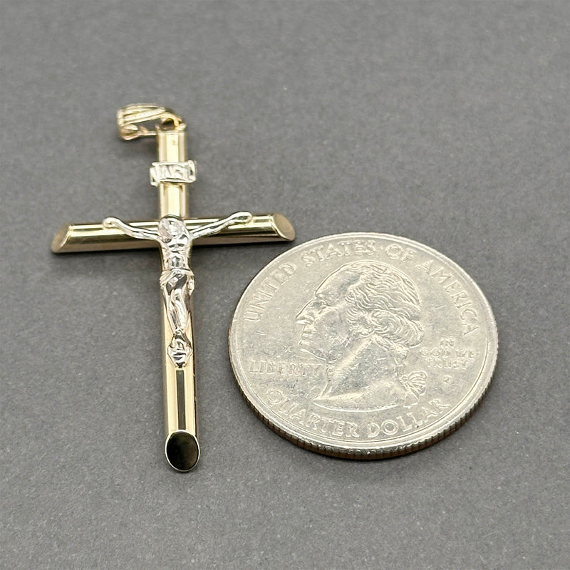 Estate 14K TT Gold 45.10mm INRI Crucifix Pendant