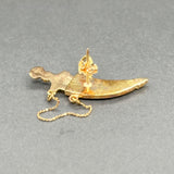 Estate 18K Y Gold Kirpan Lapel Pin