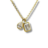 YGP Sterling 1.44ctw  E/VS1 Lab Created Emerald and Pear Shape Diamond Pendant