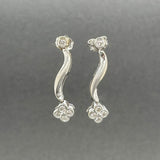 Estate 14K W Gold 0.22ctw I-J/I1 Diamond Floral Drop Earrings