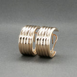Estate 14K Y Gold Ribbed J Hoop Earrings