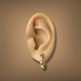 Estate 14K Y Gold 0.53ctw Fancy Blue-H/SI1-2 Diamond Huggie Earrings