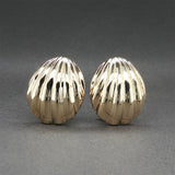 Estate 14K Y Gold Shell Dome Earrings