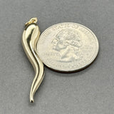 Estate 14K Y Gold 39.65mm Italian Horn Pendant