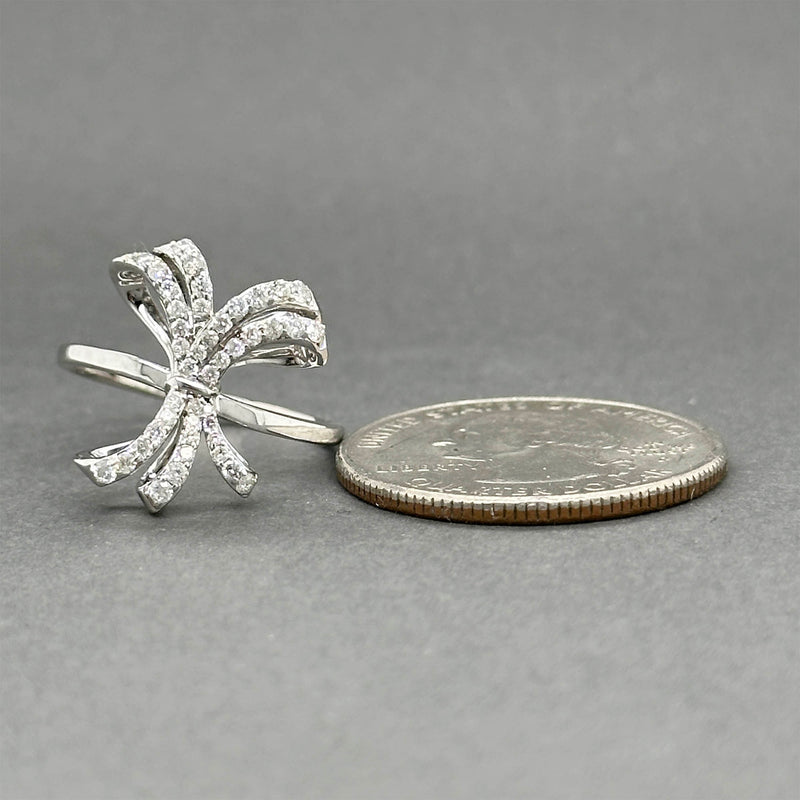 Estate 14K W Gold 0.26ctw H-I/SI1-2 Diamond Bow Ring