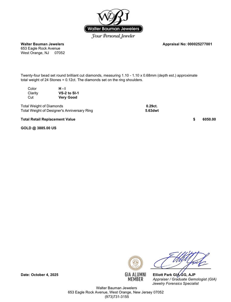 Estate Charriol 18K W Gold 0.29ctw Diamond Ring