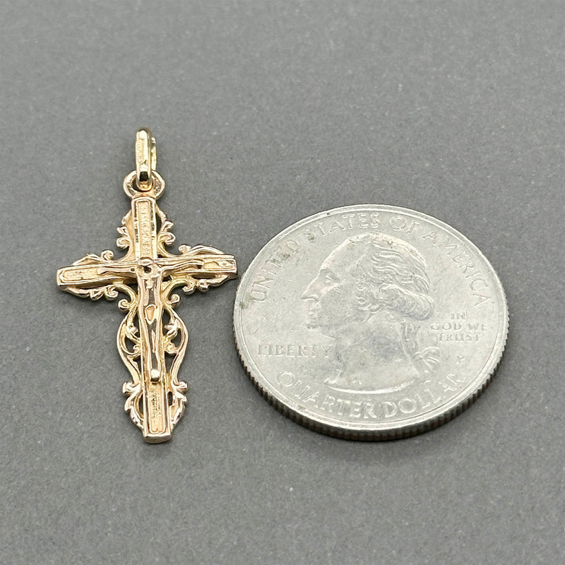 Estate 14K Y Gold 33.44mm Crucifix Pendant