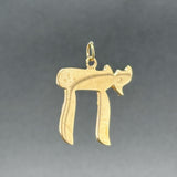 Estate 14K Y Gold 28.9mm Chai Pendant