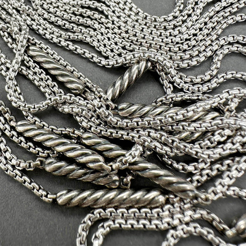Estate David Yurman SS 5 Chain Station Necklace