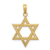 14K Y Gold Textured Star Of David Pendant 1.3grms