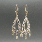 Estate 14K TT Gold Teardrop Chandelier Earrings
