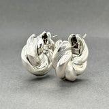 Estate David Yurman SS Sculpted Cable Hoop Earrings