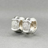 Estate 14K W Gold 0.19ctw Diamond Huggie Earrings