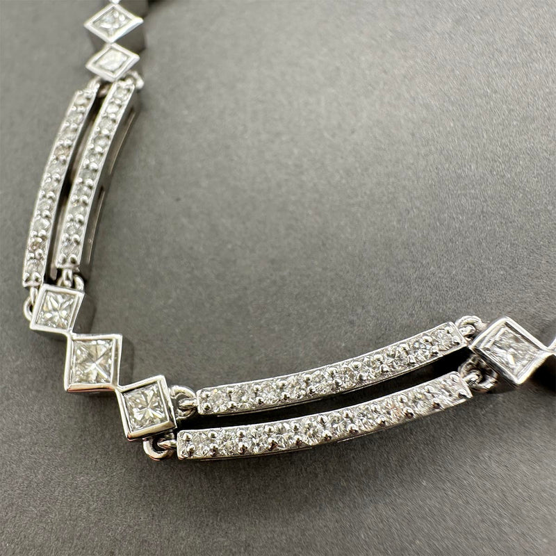 Estate 14K W Gold 4.43ctw Diamond Link Necklace