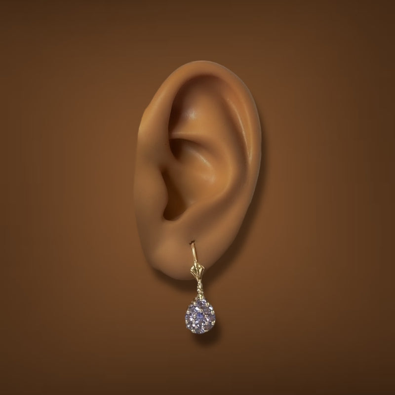 Estate 14K Y Gold 1.50ctw Tanzanite Drop Earrings