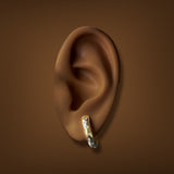 Estate 14K Y Gold 0.04ctw Diamond Huggie Earrings