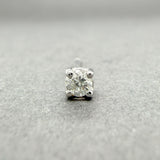 Estate 14K W Gold 0.05ct I/I1 Diamond Single Stud Earring