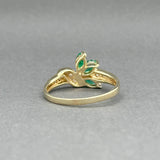 Estate 14K Y Gold 0.42ctw Emerald & 0.05ctw Diamond Ring