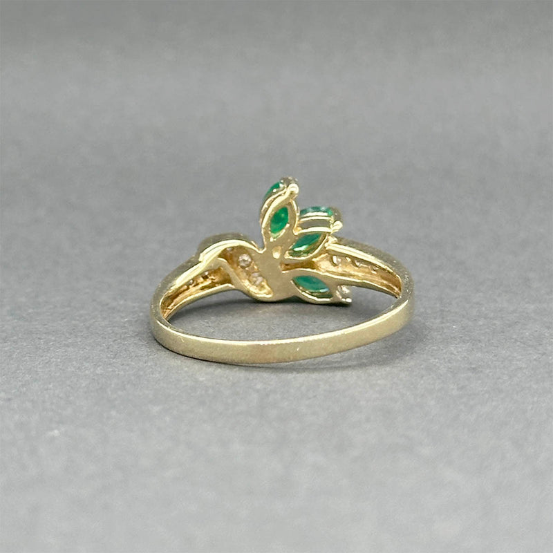 Estate 14K Y Gold 0.42ctw Emerald & 0.05ctw Diamond Ring