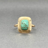 Estate Art Deco 10K R Gold 1.63ct Turquoise Ring