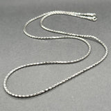 Estate 18K W Gold 1.49mm 17.75” Snake Chain