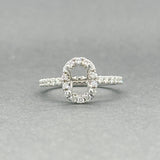 Estate 14K W Gold 0.40ctw H/SI1-2 Diamond Oval Halo Mounting Ring
