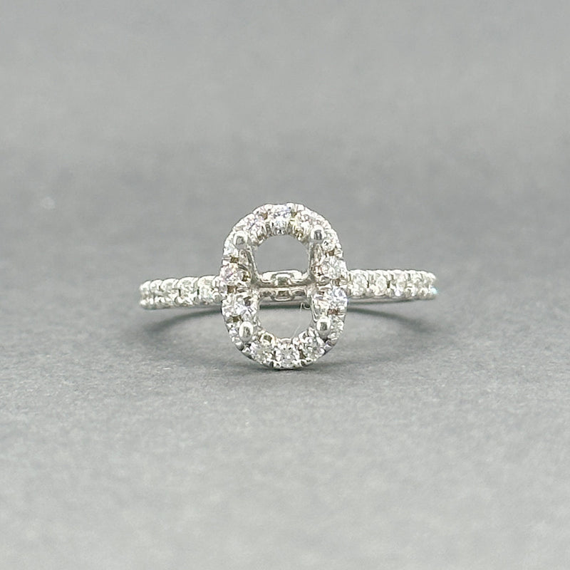 Estate 14K W Gold 0.40ctw H/SI1-2 Diamond Oval Halo Mounting Ring