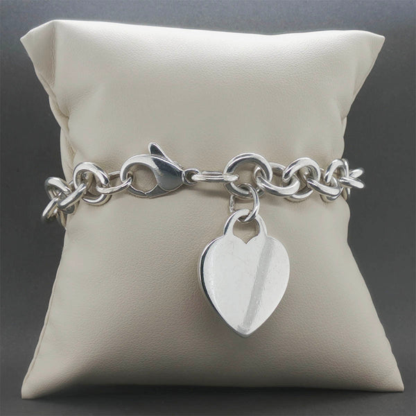 Estate Tiffany & Co. SS Heart Tag Bracelet