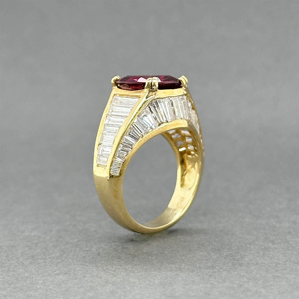 Estate 18K Y Gold 3.73ct Ruby & 3.00ctw Diamond Ring GIA #5201725372