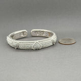 Estate Judith Ripka SS CZ Heart Cuff Bracelet