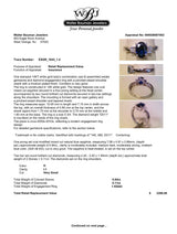 Estate 14K W Gold 0.84ct Sapphire & 0.11ctw Diamond Ring